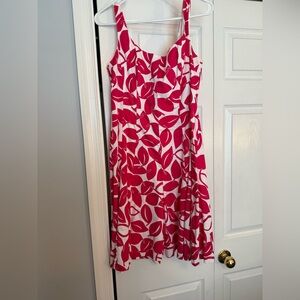 Nine West Red and White Sleeveless Sundress